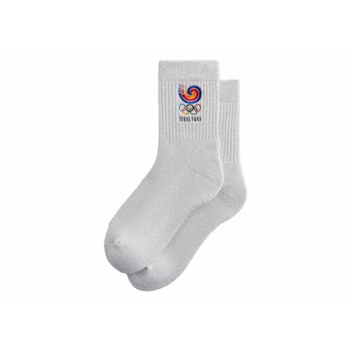 Оригинальный шмот Kith Olympics Heritage Seoul Mid Crew Sock Light Heather Grey