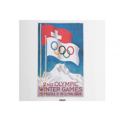 Оригинальный шмот Kith Olympics Heritage St. Moritz 1928 Vintage Tee White