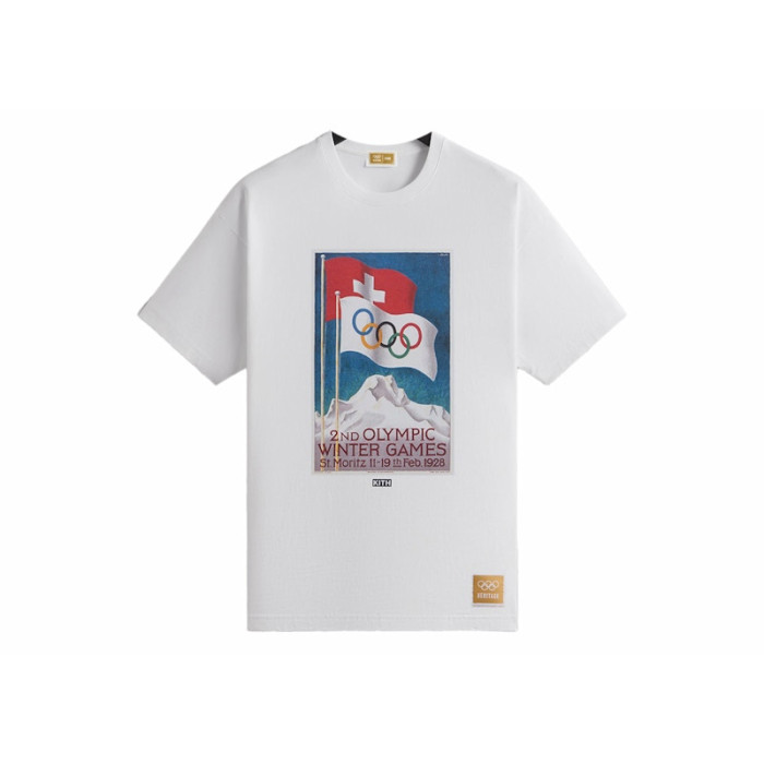 Kith Olympics Heritage St. Moritz 1928 Vintage Tee White