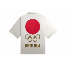Kith Olympics Heritage Washed Satin Reade Shirt Sandrift