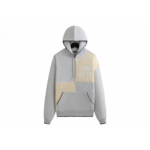 Оригинальный шмот Kith Panelled Nelson Hoodie Light Heather Grey