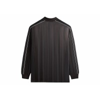 Kith Pinstripe Tricot Panelled Tap In Polo Black Oyster