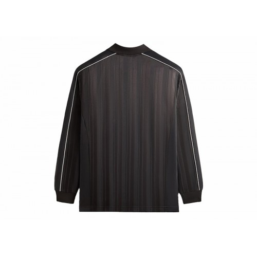 Оригинальный шмот Kith Pinstripe Tricot Panelled Tap In Polo Black Oyster