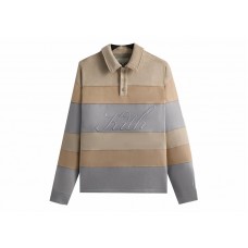 Kith Stripe Microsuede Tanner Pullover Sandrift