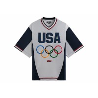 Kith Team USA Faille Jersey Warmup Shirt White