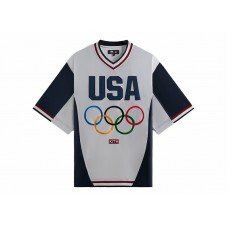 Kith Team USA Faille Jersey Warmup Shirt White