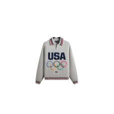 Kith Team USA Nelson Rugby Sweater Light Heather Grey
