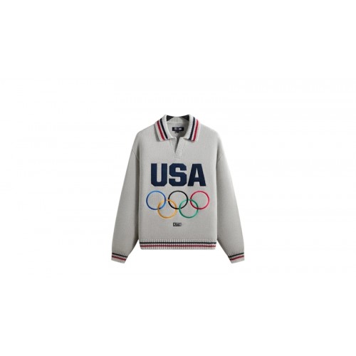 Kith Team USA Nelson Rugby Sweater Light Heather Grey Kith Team USA Nelson Rugby Sweater Light Heather Grey
