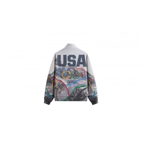 Kith Team USA Winter Mountain Quarter Zip Top White