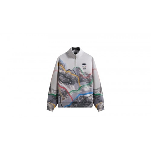 Kith Team USA Winter Mountain Quarter Zip Top White