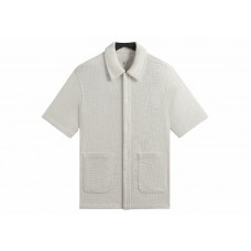 Kith Textured Cotton Boxy Collared Overshirt Sandrift