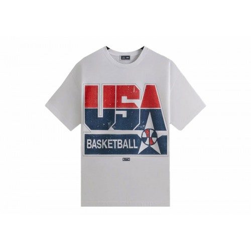 Оригинальный шмот Kith USA Basketball Champions Vintage Tee White