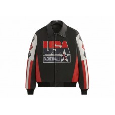 Kith USA Basketball Leather Jacket Black