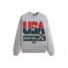 Kith USA Basketball Legend Vintage Nelson Crewneck Light Heather Grey
