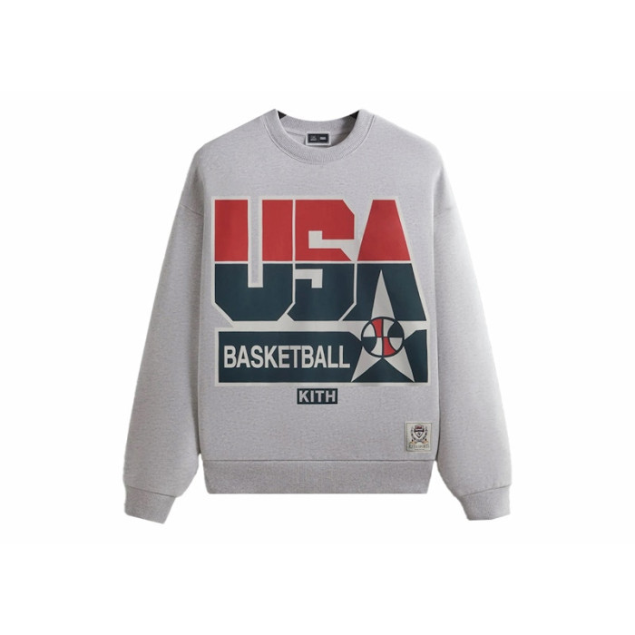 Kith For USA Basketball Legend Vintage Nelson Crewneck Light Heather Grey