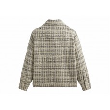 Kith Windowpane Tweed Boxy Collared Overshirt Atrium
