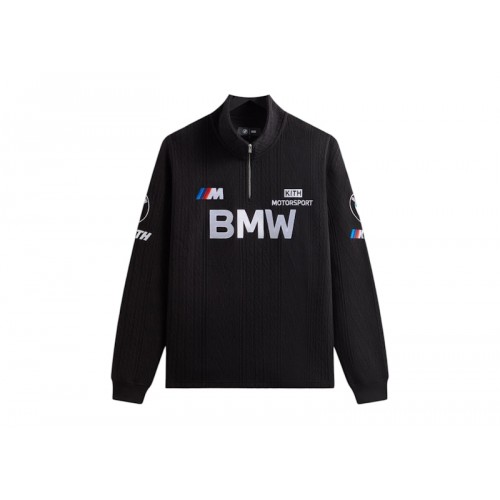 Оригинальный шмот Kith x BMW Cable Fleece Quarter Zip Black