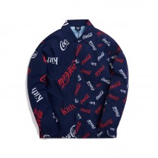 Kith x Coca-Cola x Mitchell & Ness Coke Coaches Jacket Navy