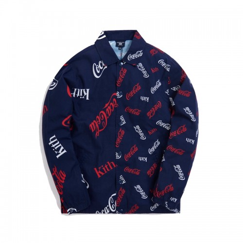Kith x Coca-Cola x Mitchell & Ness Coke Coaches Jacket Navy
