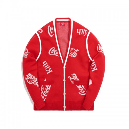 Kith x Coca-Cola x Mitchell & Ness Coke Logo Cardigan Red