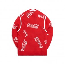 Kith x Coca-Cola x Mitchell & Ness Coke Logo Cardigan Red