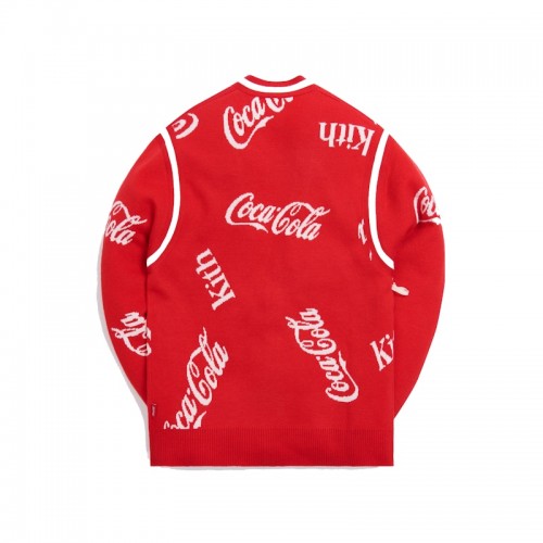 Kith x Coca-Cola x Mitchell & Ness Coke Logo Cardigan Red