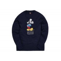 Kith x Disney 70s Pencil Mickey L/S Tee Navy