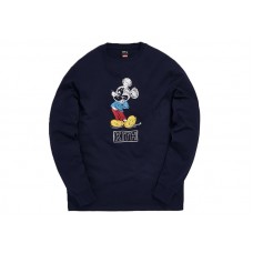 Kith x Disney 70s Pencil Mickey L/S Tee Navy