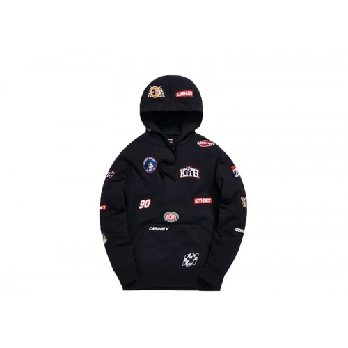 Kith x Disney Mickey AOP Patch Hoodie Black