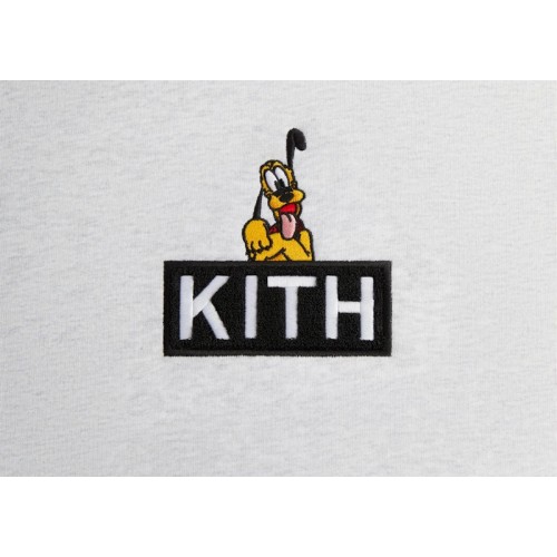 Kith x Disney Mickey & Friends Pluto Classic Logo Hoodie Light Heather Grey