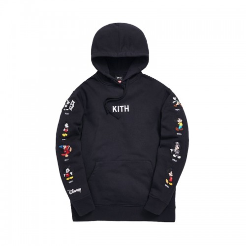 Kith x Disney Mickey Sleeve Patches Hoodie Black