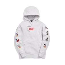 Kith x Disney Mickey Sleeve Patches Hoodie Heather Grey