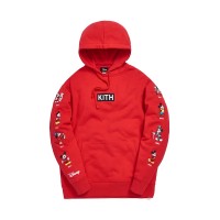Kith x Disney Mickey Sleeve Patches Hoodie Red