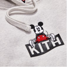 Kith x Disney Sitting Classic Logo Mickey Hoodie Heather Grey