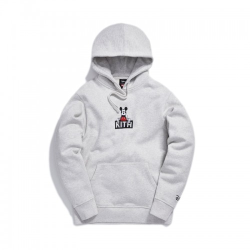 Kith x Disney Sitting Classic Logo Mickey Hoodie Heather Grey