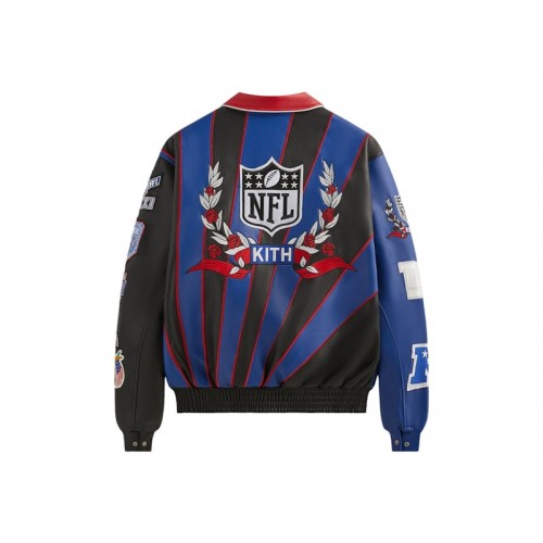 Оригинальный шмот Kith x Jeff Hamilton NFL Giants Leather Varsity Jacket Multicolor