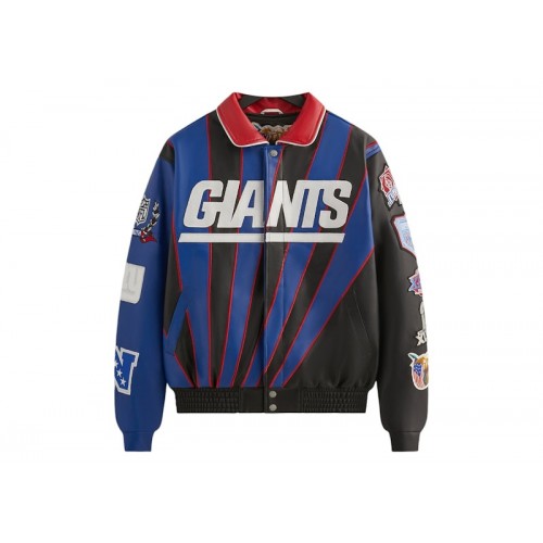 Оригинальный шмот Kith x Jeff Hamilton NFL Giants Leather Varsity Jacket Multicolor