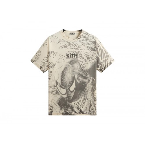 Kith x Marvel Spiderman All-Over Printed Vintage Tee Black