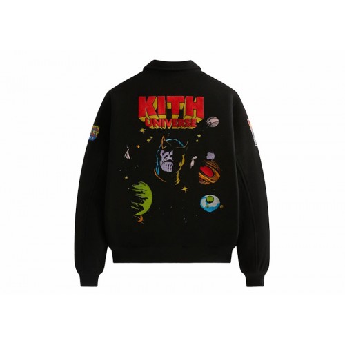 Оригинальный шмот Kith x Marvel Universe Varsity Jacket Black/Blue