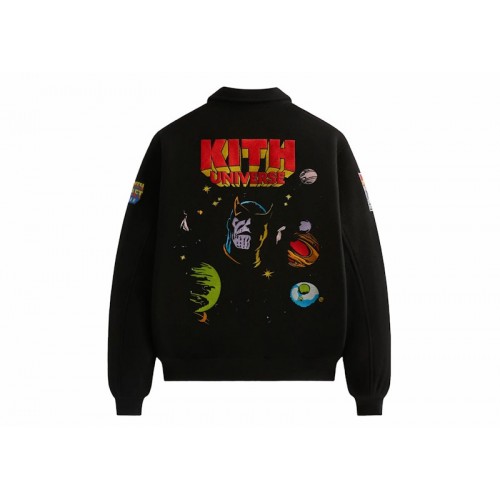 Оригинальный шмот Kith x Marvel Universe Varsity Jacket Black/Purple