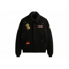 Kith x Marvel Universe Varsity Jacket Black/Purple