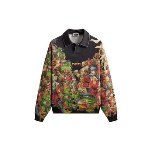 Kith x Marvel vs. Capcom Age of Heroes Nelson Fleece Rugby Black