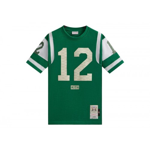 Оригинальный шмот Kith x Mitchell & Ness NFL Joe Namath Jersey Green