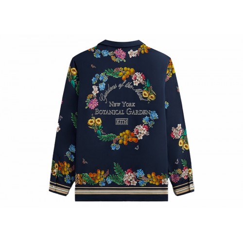 Оригинальный шмот Kith x New York Botanical Garden Floral Border Long Sleeve Thompson Shirt Nocturnal