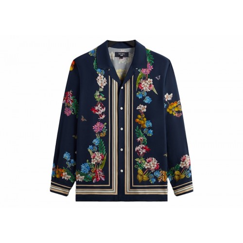 Оригинальный шмот Kith x New York Botanical Garden Floral Border Long Sleeve Thompson Shirt Nocturnal