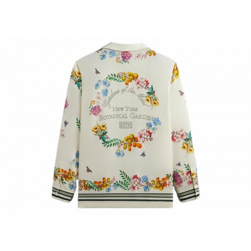 Оригинальный шмот Kith x New York Botanical Garden Floral Border Long Sleeve Thompson Shirt White