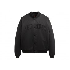 Kith x New York Knicks Ball Satin Bomber Jacket Black