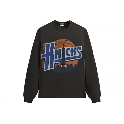 Оригинальный шмот Kith x New York Knicks City Vintage Long Sleeve Tee Black