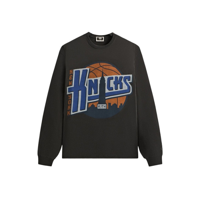 Kith x New York Knicks City Vintage Long Sleeve Tee Black