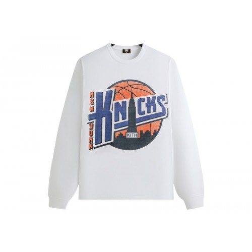 Оригинальный шмот Kith x New York Knicks City Vintage Long Sleeve Tee White